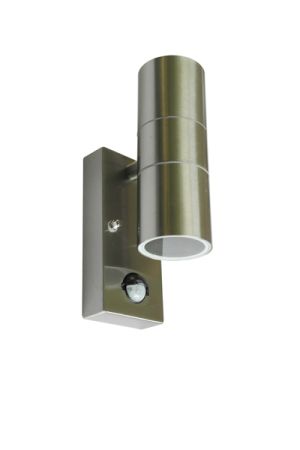 Core Lighting Up and Down Wall Light with PIR Sensor Stainless Steel | CP-SSPUDL-GU10
