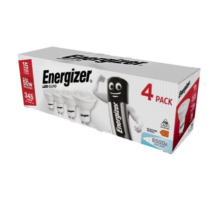 Energizer 4.2W 6500K LED GU10 Daylight 345lm Box of 4 | S14426