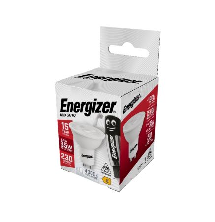 Energizer 2.4W 3000K LED GU10 Cool White 250lm | S8822