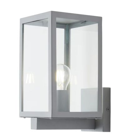  Forum Zinc Hestia Glass Panel Box Lantern Silver | ZN-38205-SIL