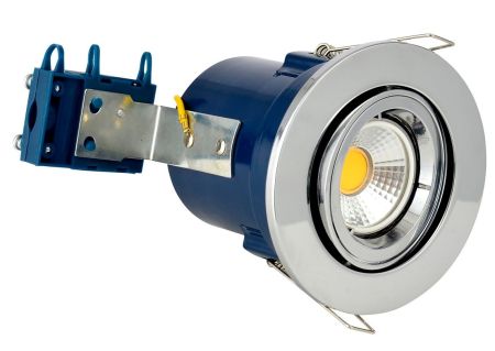 Electralite Yate IP20 Adjustable GU10 Fire Rated Downlight Chrome 