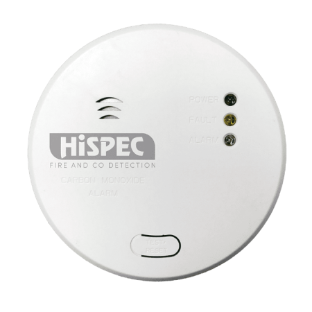 Hispec Interconnectable Fast Fix Mains Co2 Detector with 9v Battery Backup | HSSA/CO/FF