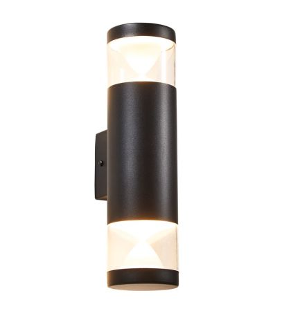 Forum Zinc Pollux Up and Down Wall Light Black | ZN-39998-BLK