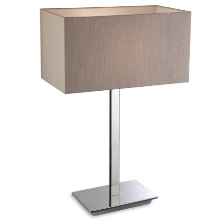 Firstlight Prince Table Lamp Polished Stainless with Oyster Shade | 8329OY