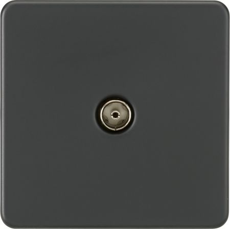 Knightsbridge Screwless 1G TV Outlet (Non-Isolated) Anthracite | SF0100AT