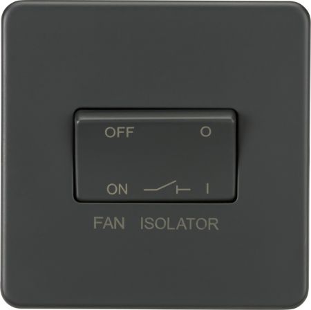 Knightsbridge Screwless 10AX 3 pole Fan Isolator Switch Anthracite | SF1100AT