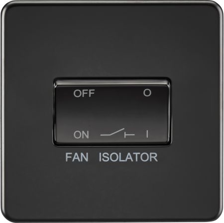 Knightsbridge Screwless 10A 3 Pole Fan Isolator Matt Black | SF1100MBB