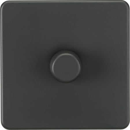 Knightsbridge Screwless 1G 2-way 5-150W LED Trailing Edge Dimmer Anthracite | SF2181AT