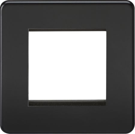 Knightsbridge Screwless 2G Modular Faceplate Matt Black | SF2GMB
