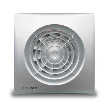 Envirovent Silent 100mm 4" Silver Ultra Quiet Extractor Fan with Timer | SIL100ST