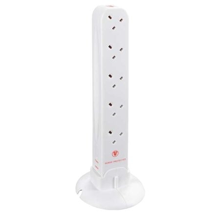 Masterplug 10 Socket 13A Surge Protected Extension Tower | SRGTOW10110