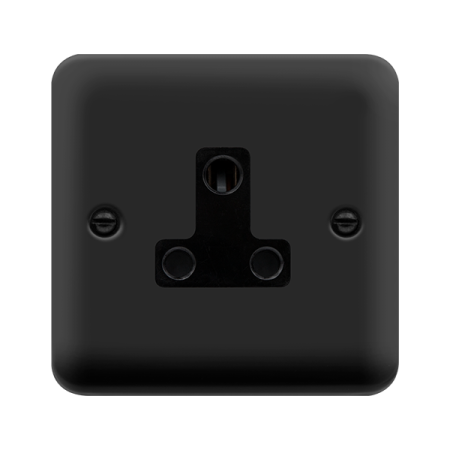 Click Deco Plus 5a Round Pin Socket Matt Black | DPMB038BK