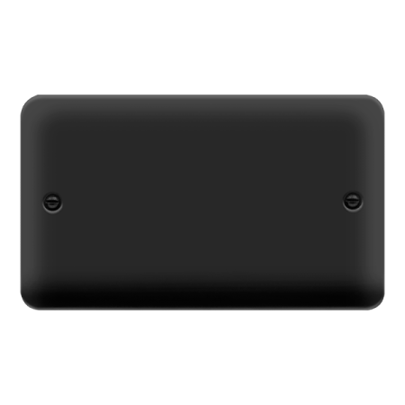 Click Deco Plus Double Blank Plate Matt Black | DPMB061