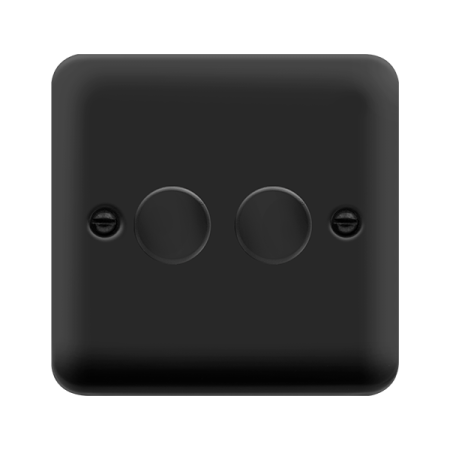 Click Deco Plus Double  0-100w Led Dimmer Switch Matt Black | Dpmb162