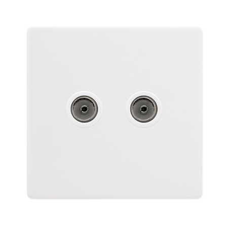 Click Definity Screwless Twin Non-isolated Coaxial Outlet | SFPW066PW
