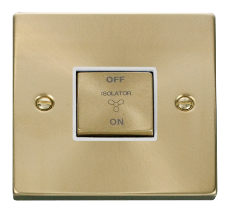 Click Deco Satin Brass 3 Pole Fan Isolator Switch Vpsb520wh