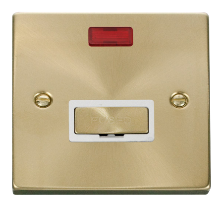 Click Deco Satin Brass Unswitched Fused Spur With Neon Vpsb753wh
