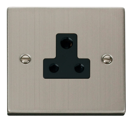 Click Deco Stainless Steel 5a Round Pin Socket Black Insert | Vpss038bk