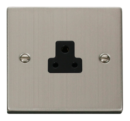 Click Deco Stainless Steel 2a Round Pin Socket Black Insert | Vpss039bk