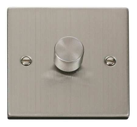 Click Deco Stainless Steel Single 100w Led Dimmer Switch | VPSS161