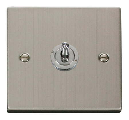 Click Deco Stainless Steel 1 Gang Toggle Light Switch | Vpss421