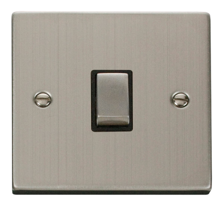 Click Deco Stainless Steel 20A DP Switch Black Insert | VPSS722BK