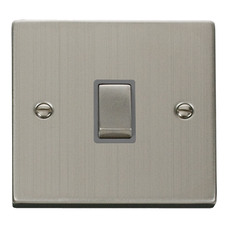 Click Deco Stainless Steel 20A DP Switch Grey Insert | VPSS722GY