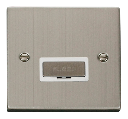 Click Deco Stainless Steel 13A Unswitched Spur White Insert | VPSS750WH