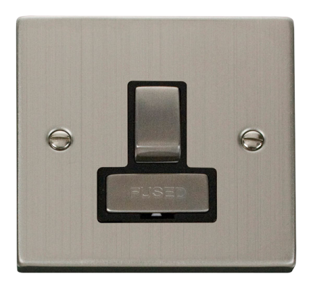 Click Deco Stainless Steel 13A Switched Spur Black Insert | VPSS751BK