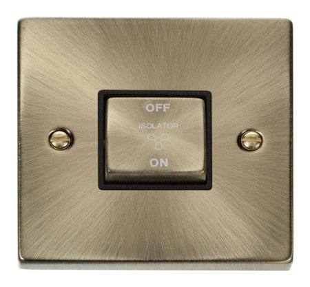 Click Deco Antique Brass 3 Pole Fan Isolator Switch | VPAB520BK
