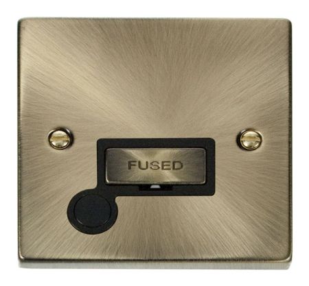 Click Deco Antique Brass Unswitched Fused Spur + F/O | VPAB550BK