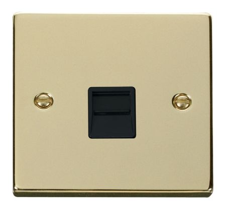 Click Deco Polished Brass Single Telephone Secondary Socket Black Insert VPBR125BK