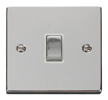 Click Deco Ingot Polished Chrome 20a DP Switch White Insert VPCH722WH