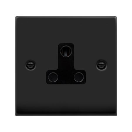 Click Deco Matt Black 5A Round Pin Socket | VPMB038BK