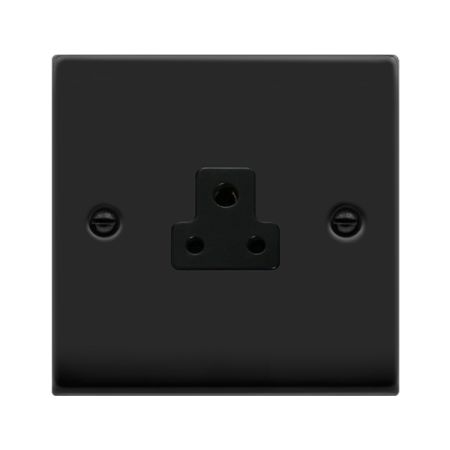 Click Deco Matt Black 2A Round Pin Socket | VPMB039BK