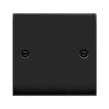 Click Deco Matt Black Single Blank Plate | VPMB060