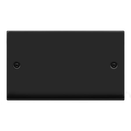 Click Deco Matt Black Double Blank Plate | VPMB061
