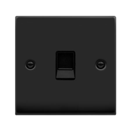 Click Deco Matt Black Single RJ11 Telephone Outlet | VPMB115BK