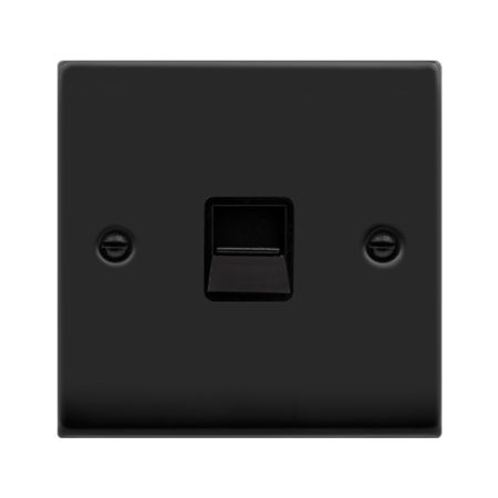Click Deco Matt Black Single Telephone Master Socket | VPMB120BK