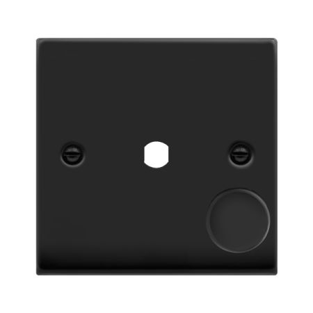 Click Deco Matt Black 1G Empty Dimmer Plate | VPMB140PL