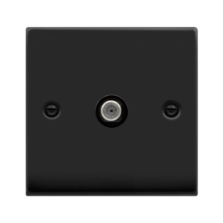 Click Deco Matt Black Single Satellite Socket | VPMB156BK