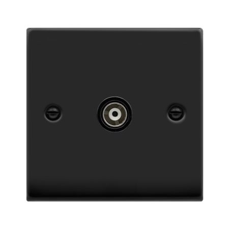 Click Deco Matt Black Single Isolated Coaxial Socket | VPMB158BK