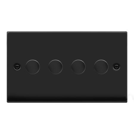 Click Deco Matt Black 4 Gang 2 Way 100W LED Dimmer Switch | VPMB164