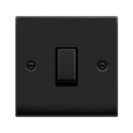 Click Deco Matt Black 1 Gang Light Switch | VPMB411BK