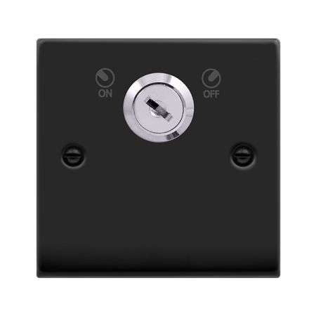 Click Deco Matt Black 20A Double Pole Key Lockable Switch | VPMB660