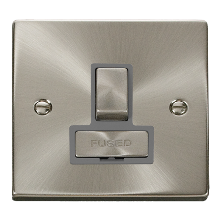 Click Deco Ingot Satin Chrome Switched Fused Spur Grey Insert | VPSC751GY