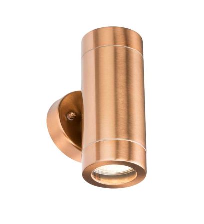 Knightsbridge IP65 GU10 Copper Effect Up and Down Light WALL2LC