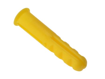 Yellow Plastic Wall Plugs Pack x 100