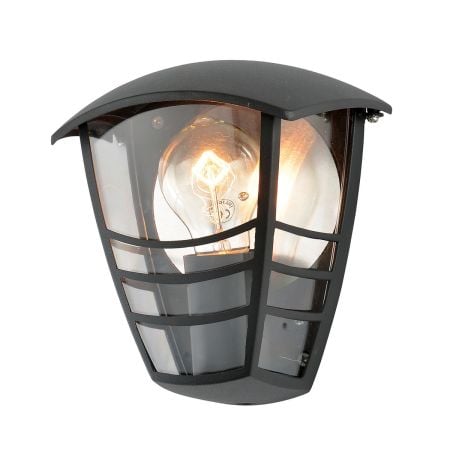 Zinc Perdita Aluminium Half Lantern Black | ZN-25464