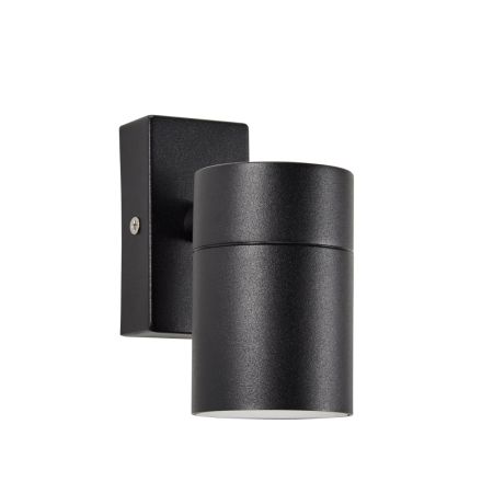 Zinc Leto Single Down GU10 Wall Light Black | ZN-37940-BLK